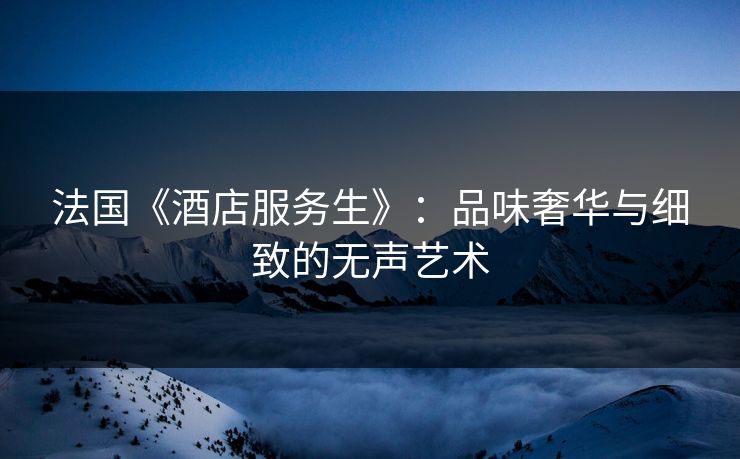 法国《酒店服务生》：品味奢华与细致的无声艺术