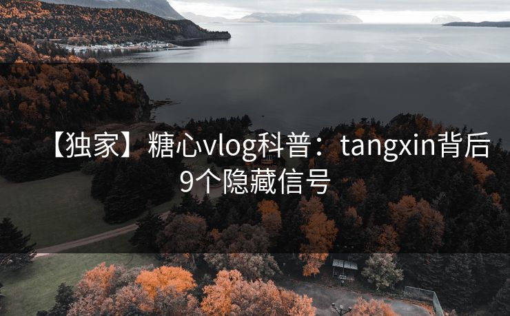【独家】糖心vlog科普：tangxin背后9个隐藏信号